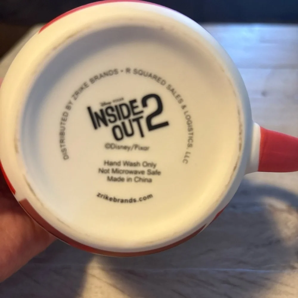 Disney Inside Out 2 ANGER DON'T PUSH MY BUTTONS! Soft Touch Ceramic 16oz Mug NEW